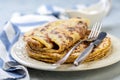 Homemade potato pancakes lefse on a plate