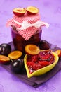 Homemade preserves of plums Royalty Free Stock Photo