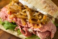 Homemade Prime Rib Sandwich Au Jus Royalty Free Stock Photo