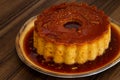 Homemade Pudding `Pudim Caseiro` a Typical Portuguese Desert.