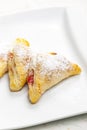 homemade puff pastry filled with strawberry jam Royalty Free Stock Photo