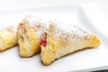 homemade puff pastry filled with strawberry jam Royalty Free Stock Photo