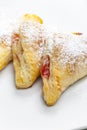 homemade puff pastry filled with strawberry jam Royalty Free Stock Photo