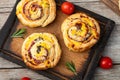 Homemade Puff pastry pinweel ( rolls ) Mini pizza Royalty Free Stock Photo