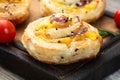 Homemade Puff pastry pinweel ( rolls ) Mini pizza Royalty Free Stock Photo