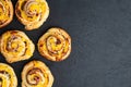 Homemade Puff pastry pinweel ( rolls ) Mini pizza Royalty Free Stock Photo