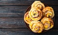 Homemade Puff pastry pinweel ( rolls ) Mini pizza Royalty Free Stock Photo