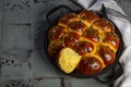 homemade Pumpkin Brioche french bread with seeds Royalty Free Stock Photo