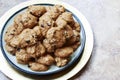 Homemade Pumpkin Chocolate Chip Cookies served on a plate Royalty Free Stock Photo