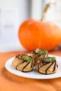 Homemade Pumpkin cupcakes with chocolate