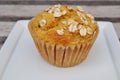 Homemade pumpkin oatmeal muffin Royalty Free Stock Photo