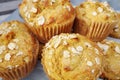 Homemade pumpkin oatmeal muffins Royalty Free Stock Photo