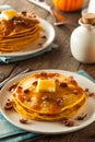 Homemade Pumpkin Pancakes with Butter Royalty Free Stock Photo