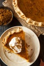 Homemade Pumpkin Pie for Thanksigiving Royalty Free Stock Photo