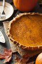 Homemade Pumpkin Pie for Thanksigiving Royalty Free Stock Photo