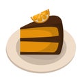 Homemade pumpkin pie vector illustration. Royalty Free Stock Photo