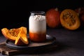 Homemade pumpkin spice latte with whipped cream Royalty Free Stock Photo