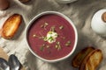 Homemade Purple Sweet Potato Soup Royalty Free Stock Photo