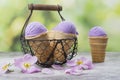 Homemade purple ube ice cream Royalty Free Stock Photo