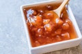 Homemade Quince Jam in Square Ceramic Bowl / Marmalade.