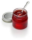 Homemade quince jelly in glass jar