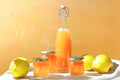 Homemade quince jelly juice fruits