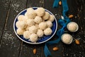 Homemade Raffaello Sweets - Coconut Balls Royalty Free Stock Photo