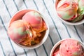 Homemade Rainbow Ice Cream Sorbet Royalty Free Stock Photo