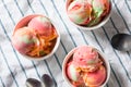 Homemade Rainbow Ice Cream Sorbet Royalty Free Stock Photo