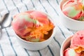 Homemade Rainbow Ice Cream Sorbet Royalty Free Stock Photo