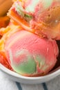 Homemade Rainbow Ice Cream Sorbet Royalty Free Stock Photo