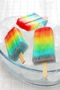 Homemade rainbow ice pop Royalty Free Stock Photo