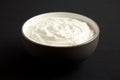 Homemade Ranch Dressing in a Bowl on a black background, side view Royalty Free Stock Photo