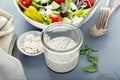 Homemade ranch dressing with feta