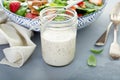 Homemade ranch dressing in a glass jar Royalty Free Stock Photo