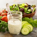 Homemade ranch dressing in a mason jar Royalty Free Stock Photo