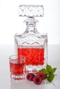 Homemade raspberry liqueur Royalty Free Stock Photo