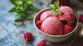Homemade raspberry vegan ice cream
