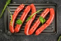 Homemade raw beef sausages Royalty Free Stock Photo