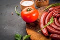 Homemade raw beef sausages Royalty Free Stock Photo