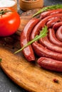 Homemade raw beef sausages Royalty Free Stock Photo