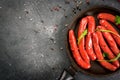 Homemade raw beef sausages Royalty Free Stock Photo