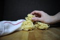 Homemade raw egg noodles on a background