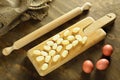 Homemade raw gnocchi, italian fresh pasta Royalty Free Stock Photo