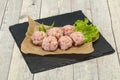 Homemade raw pork minced meatball for cooking