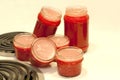 Homemade Red Raspberry Green Tomato Jelly Royalty Free Stock Photo