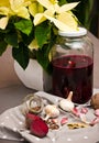 Homemade redbeet soup making process and ingredients Royalty Free Stock Photo