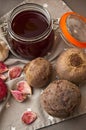 Homemade redbeet soup making process and ingredients Royalty Free Stock Photo