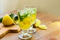 Homemade Refreshing Lemon Drink with Mint and Ginger