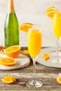 Homemade Refreshing Orange Mimosa Cocktails